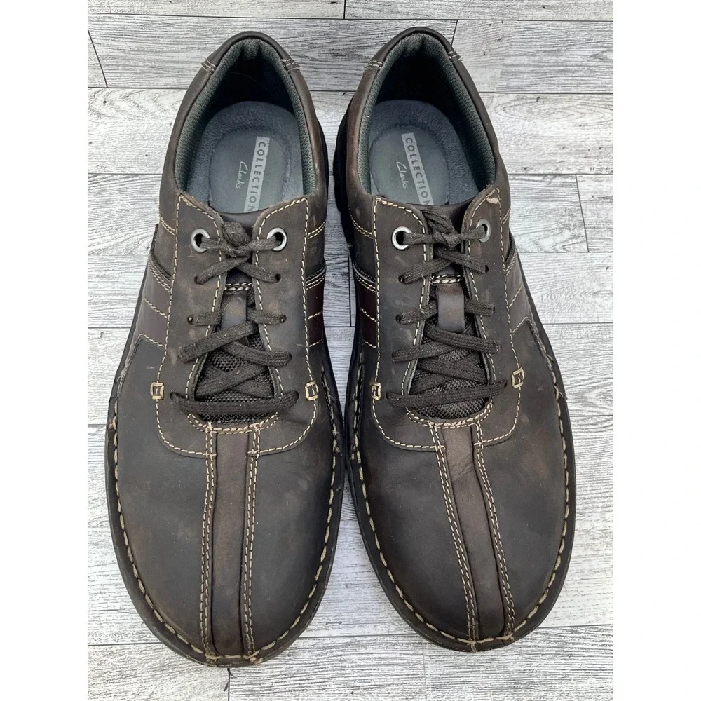 Clarks Collection Tilden Walk Men‎ Size 10.5 M Dark Brown Leather Oxford Shoes